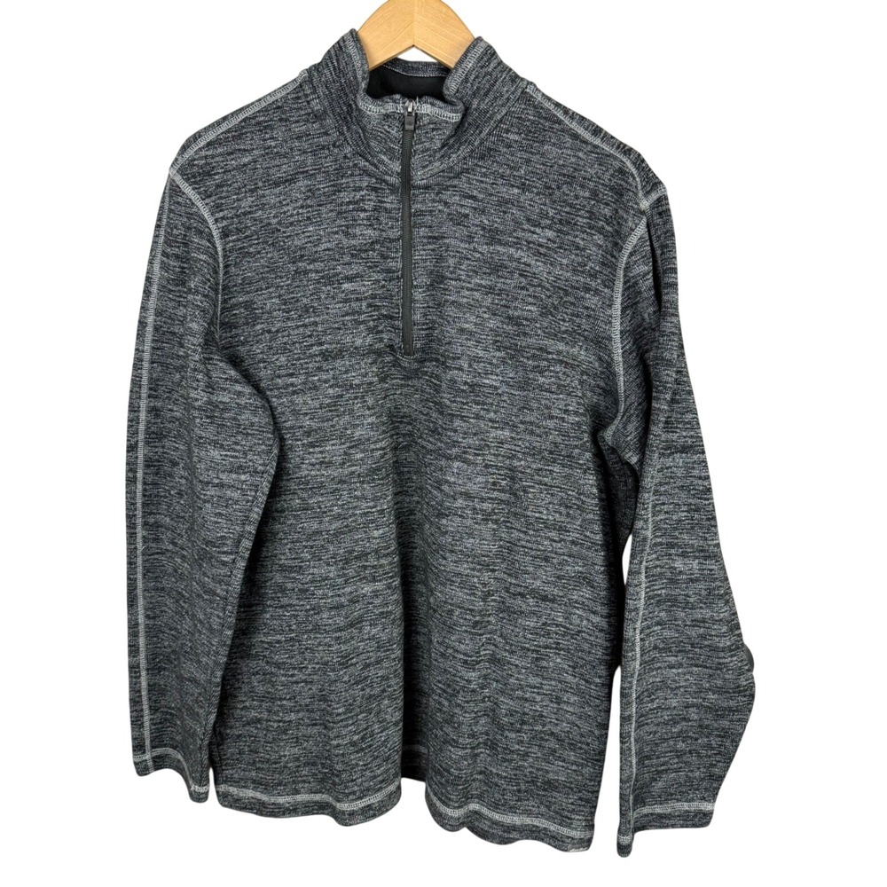 Eddie Bauer 1/4 Zip Pullover Sweater Men's TXL Gray‎ Heathered Cotton Blend